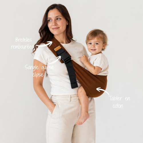 Porte bébé marron 12 mois et plus
