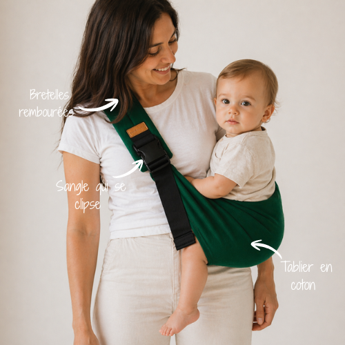 Porte bébé vert 12 mois et plus