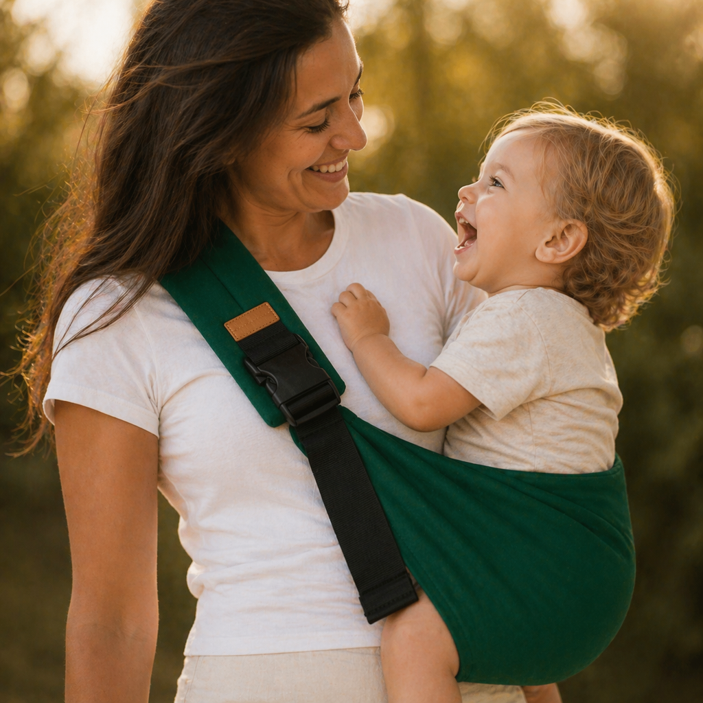 Porte bébé vert 12 mois et plus