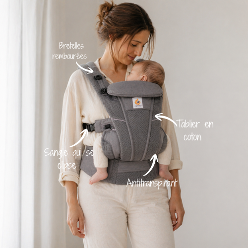 Porte bébé gris 3 à 6 mois