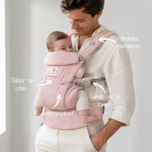 Porte bébé rose 3 à 6 mois