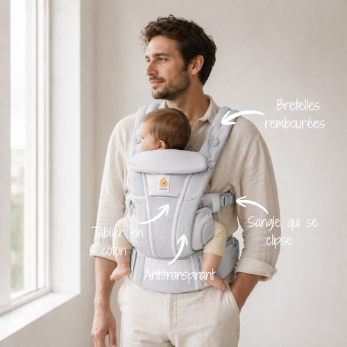 Porte bébé gris 6 à 9 mois