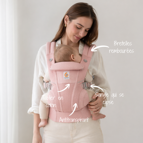Porte bébé rose 6 à 9 mois