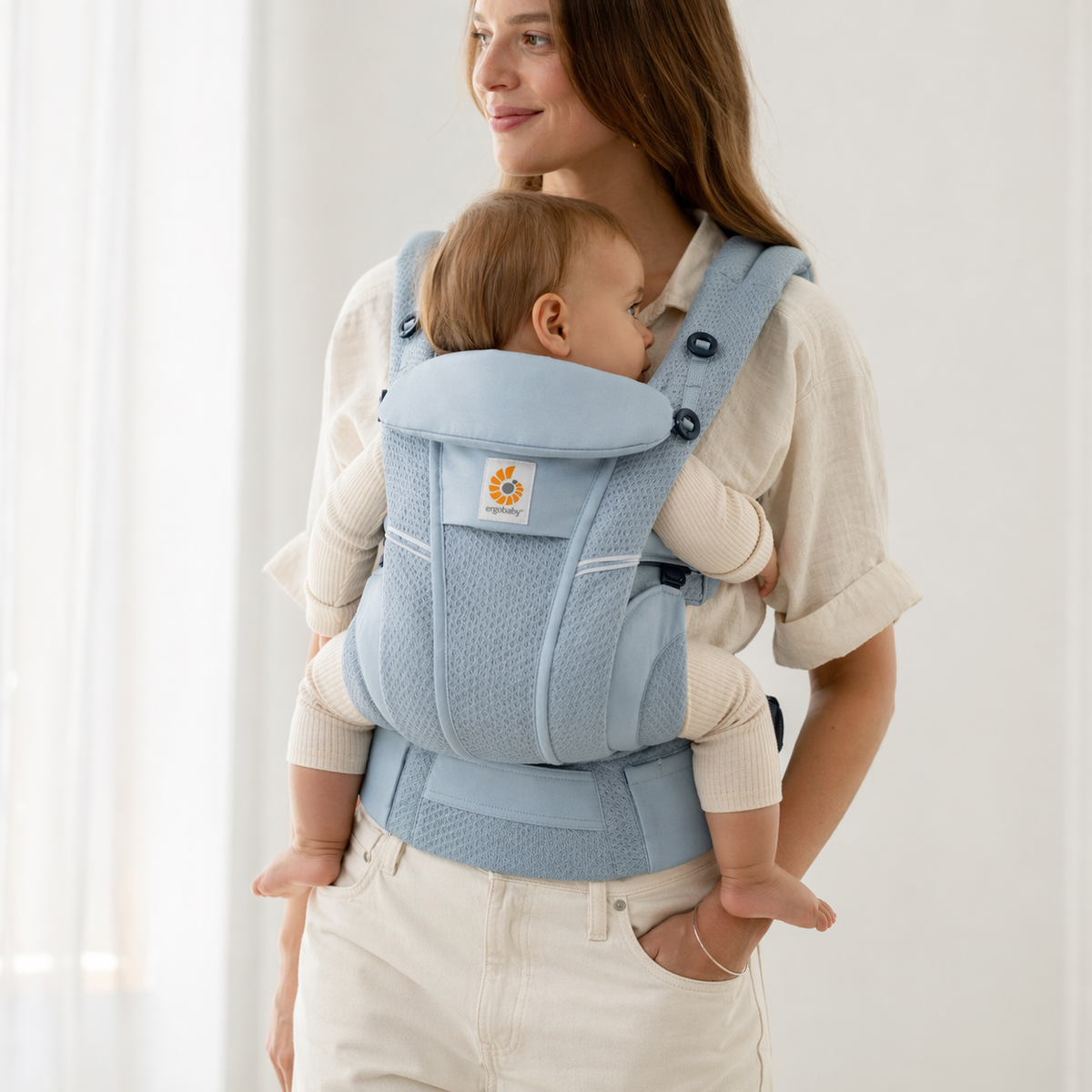 Porte bébé bleu 9 à 12 mois