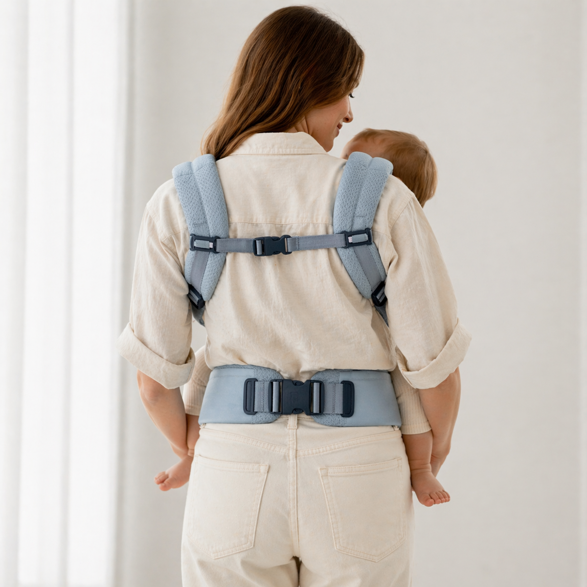 Porte bébé bleu 9 à 12 mois