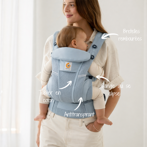 Porte bébé bleu 9 à 12 mois