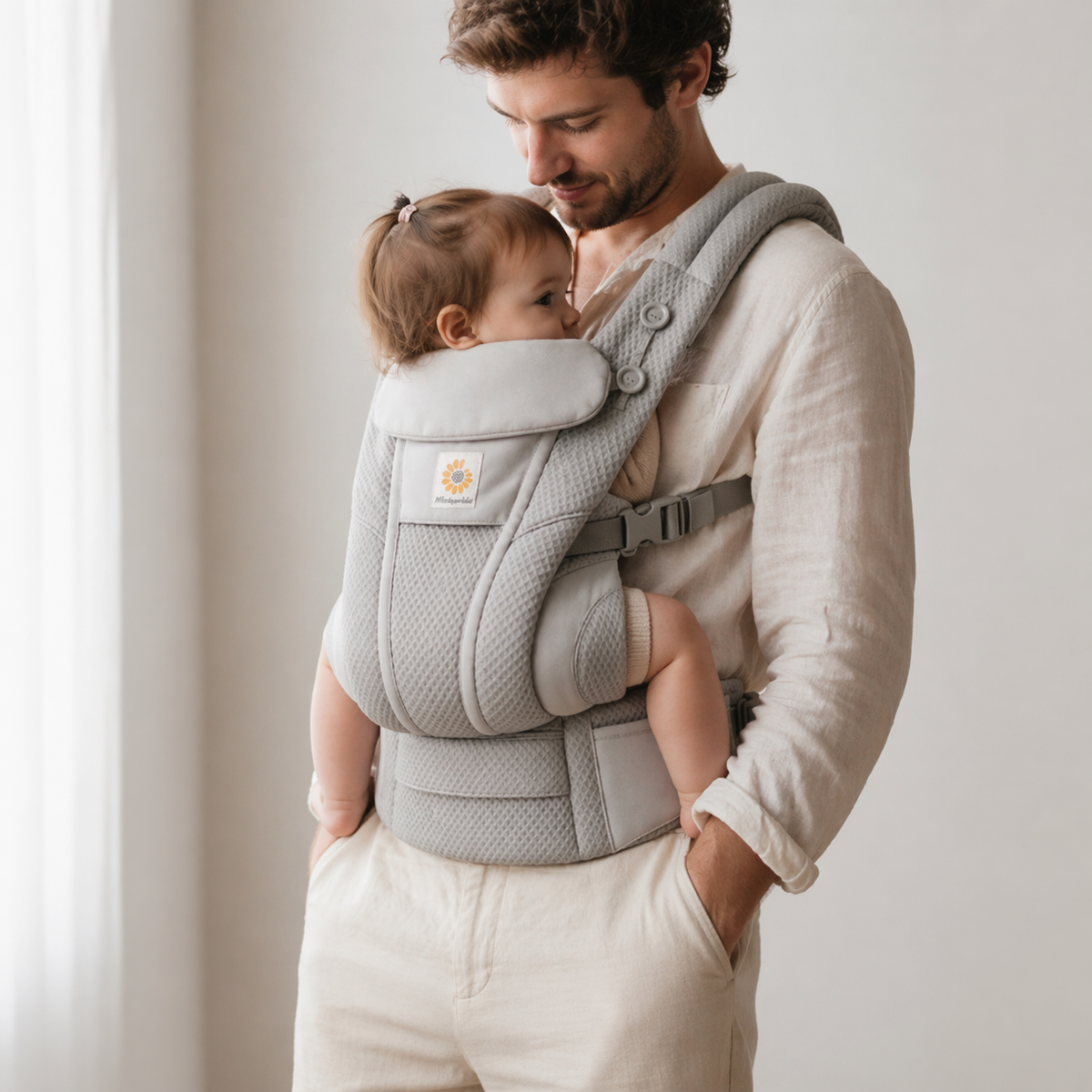 Porte bébé gris 9 à 12 mois