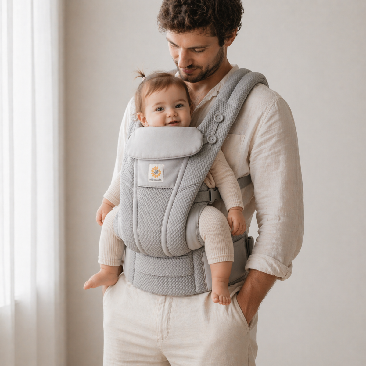 Porte bébé gris 9 à 12 mois