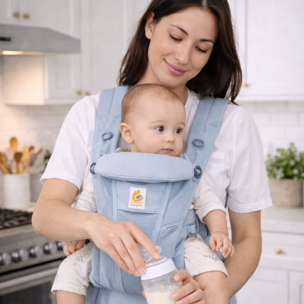 Porte bébé bleu 9 à 12 mois