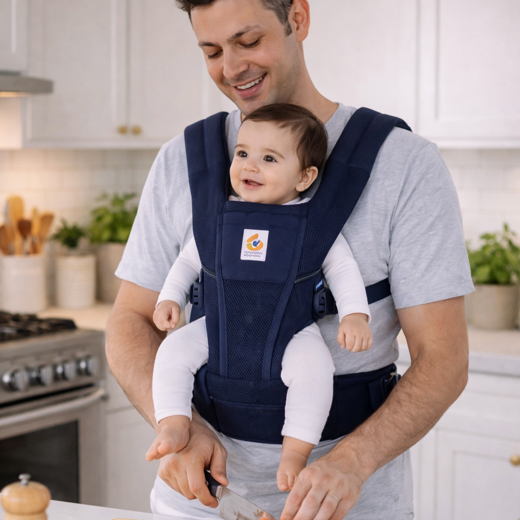 Porte bébé bleu foncé 9 à 12 mois